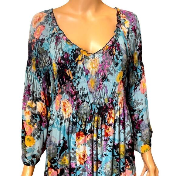 Spense Multicolored Bell Sleeve Dress Sz 6 - Picture 3 of 15